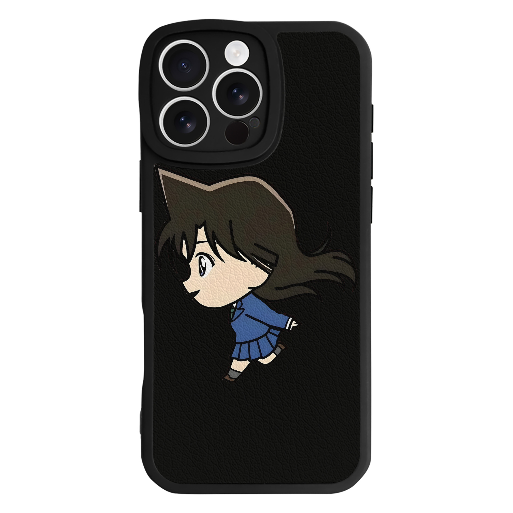 （画像用） 名探偵コナン 毛利 蘭 もうり らん、モーリ ラン Detective Conan Rachel Moore 【iPhone 16シリーズ対応】シリコンスマホケース（レザー調） 材質：シリコン